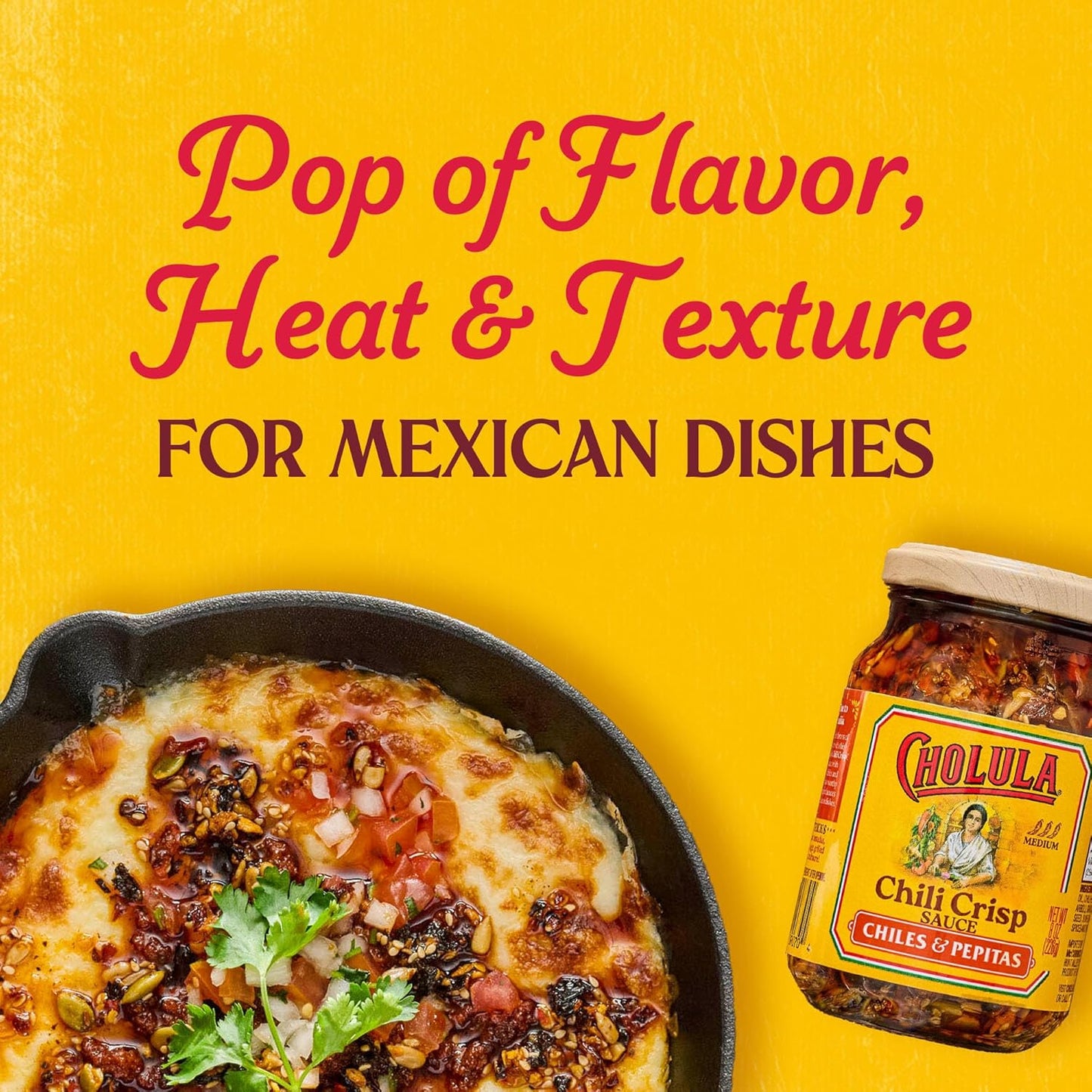 Cholula Chili Crisp with Pepitas & Sesame – Unique Birthday Gift for Mom, Christmas and Valentine's Day Idea