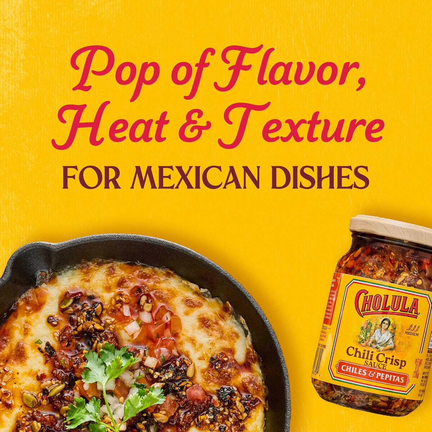 Cholula Chili Crisp with Pepitas & Sesame – Unique Birthday Gift for Mom, Christmas and Valentine's Day Idea