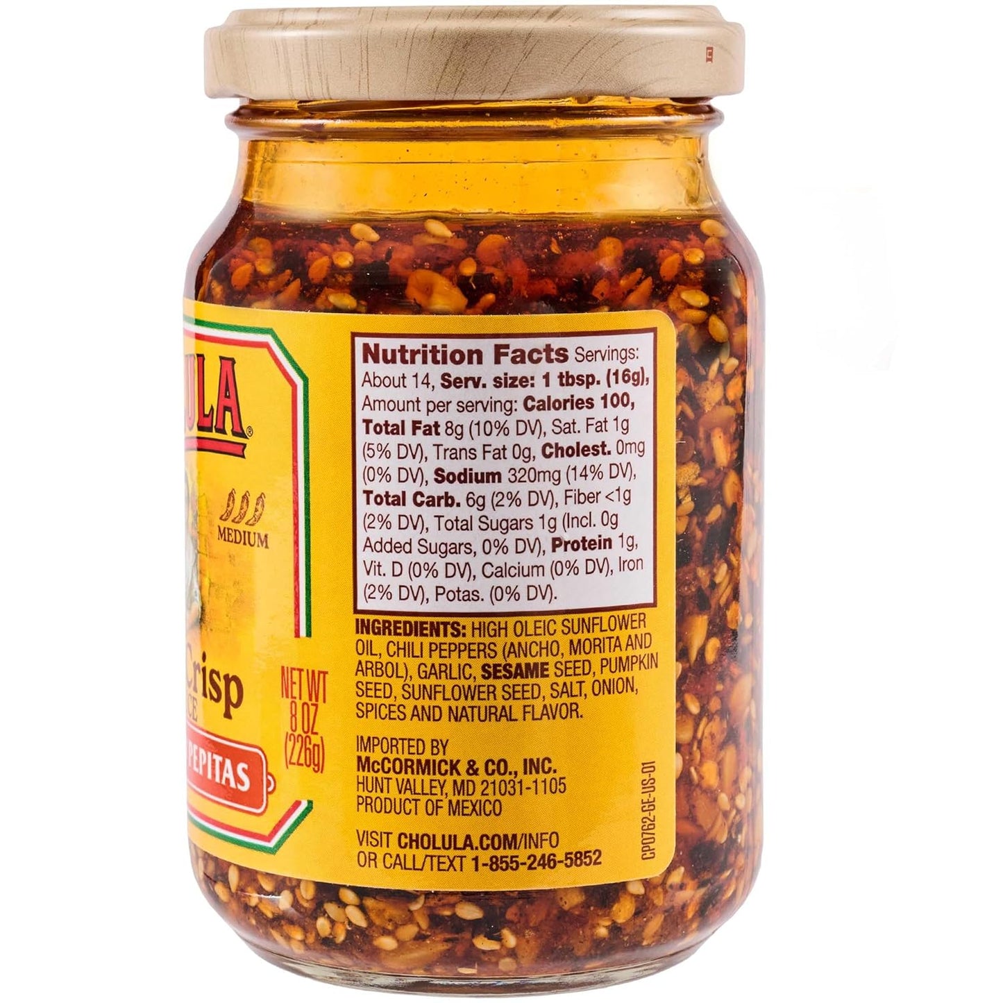 Cholula Chili Crisp with Pepitas & Sesame – Unique Birthday Gift for Mom, Christmas and Valentine's Day Idea