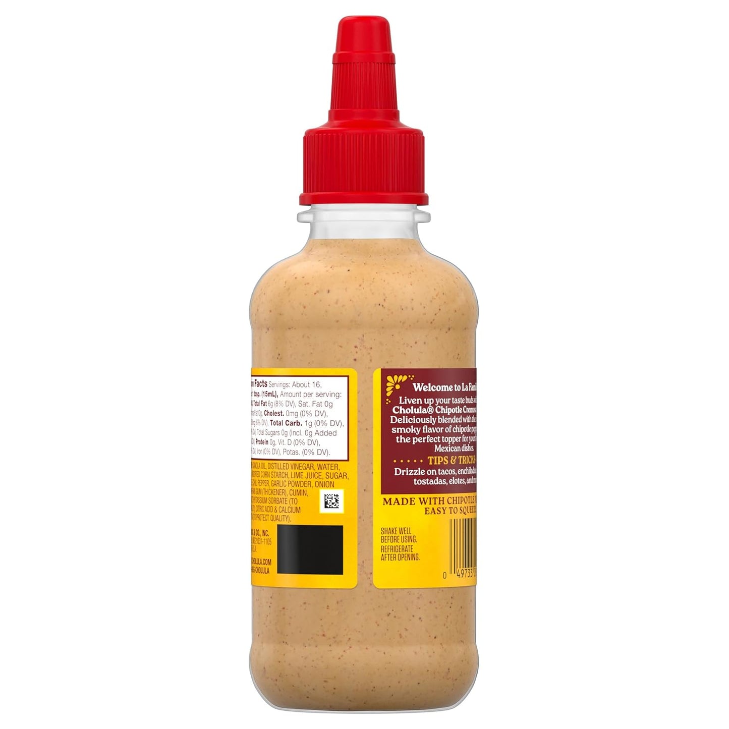 Cholula Chipotle Cremosa Sauce – Valentine's Day Gift for Couples Who Cook Together, Smoky Drizzle for Date Night Tacos, 8 fl oz
