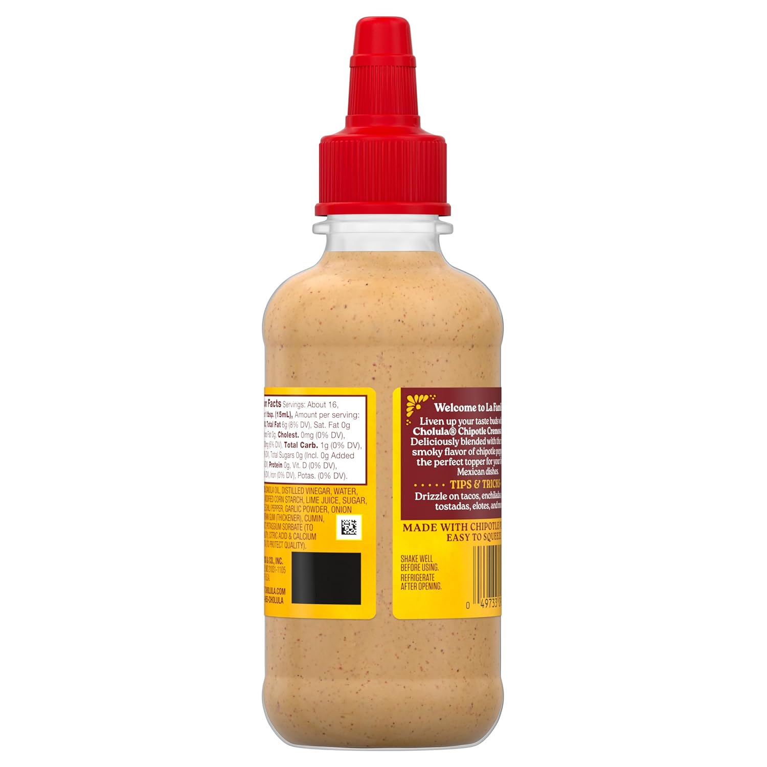 Cholula Chipotle Cremosa Sauce – Valentine's Day Gift for Couples Who Cook Together, Smoky Drizzle for Date Night Tacos, 8 fl oz
