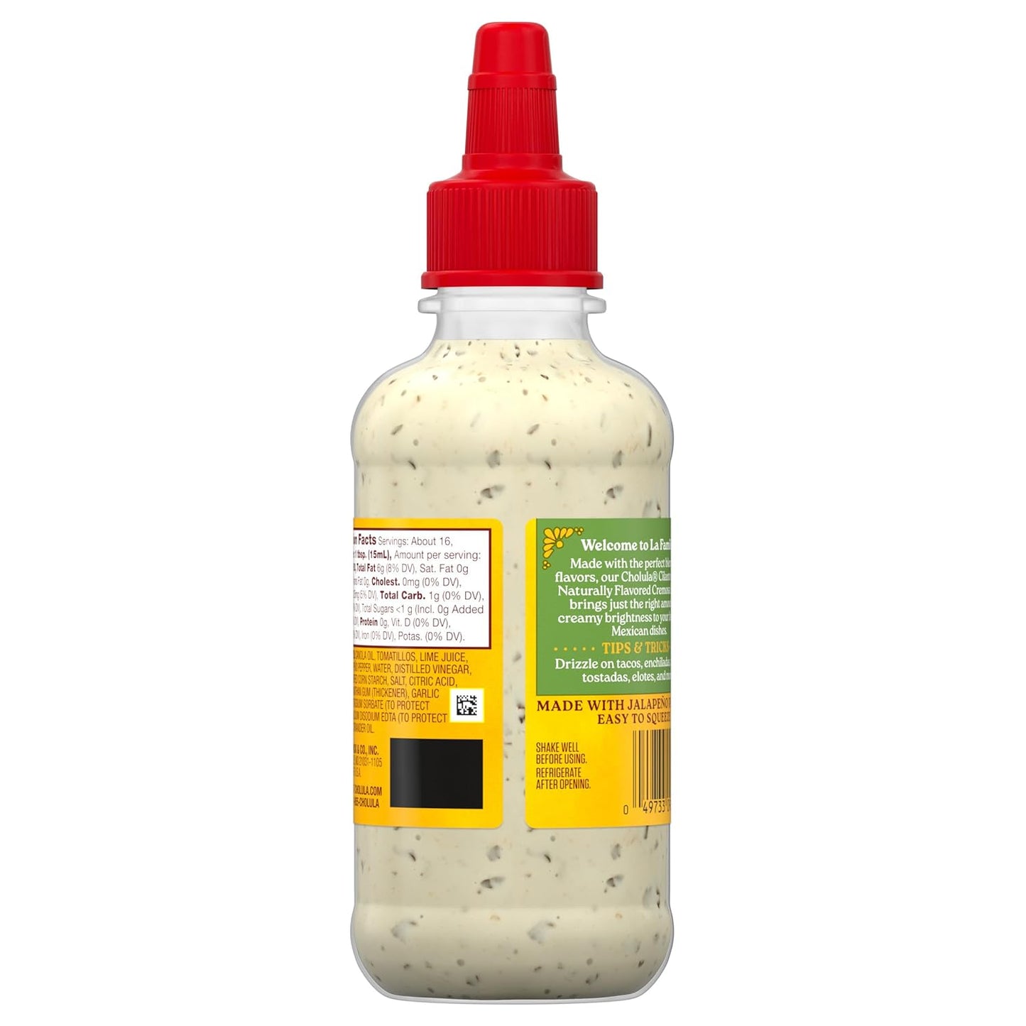 Cholula Cilantro Lime Creamy Sauce – Gentle Mild Drizzle for Family Dinners, Tostadas & Egg Dishes, Squeezable 8 fl oz