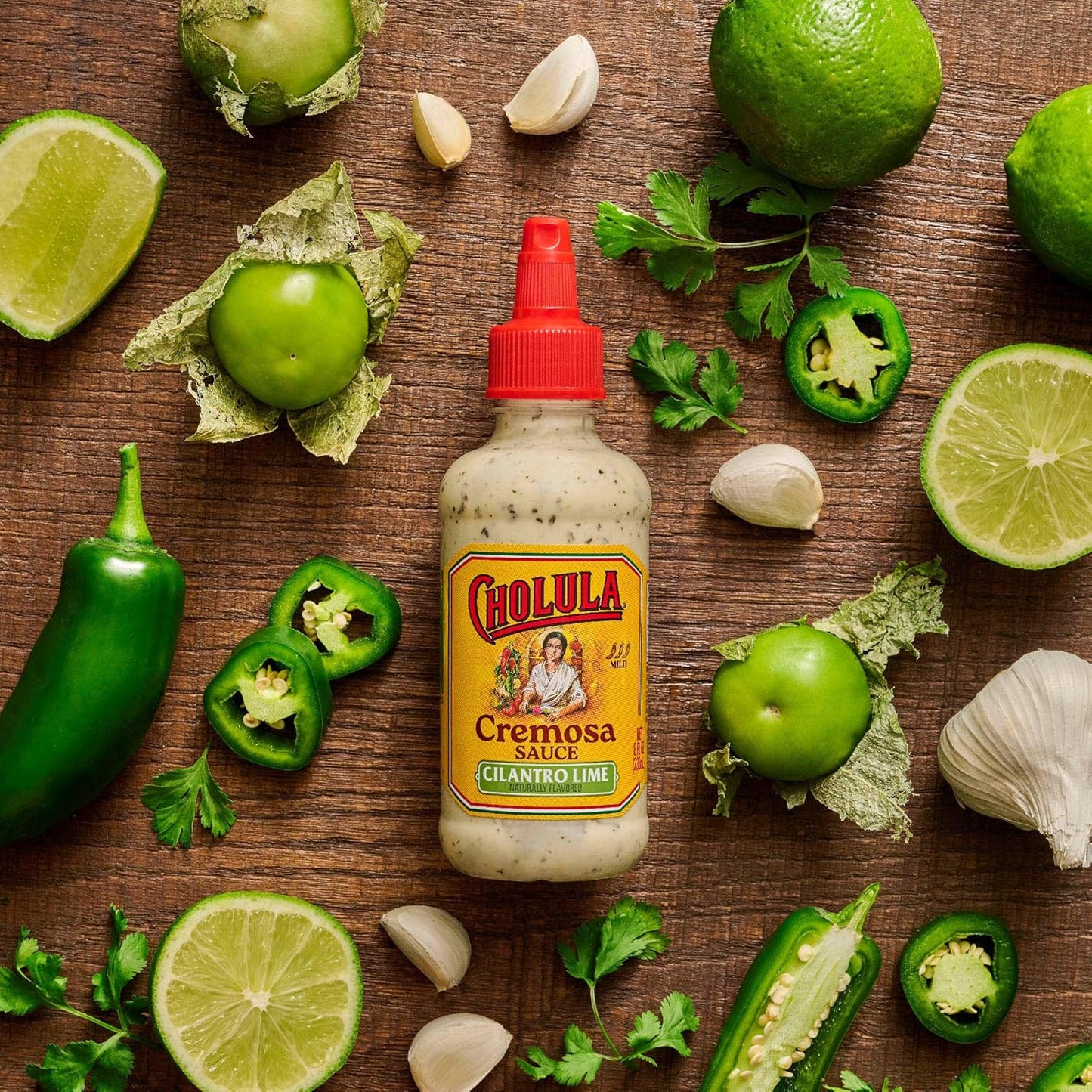 Cholula Cilantro Lime Creamy Sauce – Gentle Mild Drizzle for Family Dinners, Tostadas & Egg Dishes, Squeezable 8 fl oz