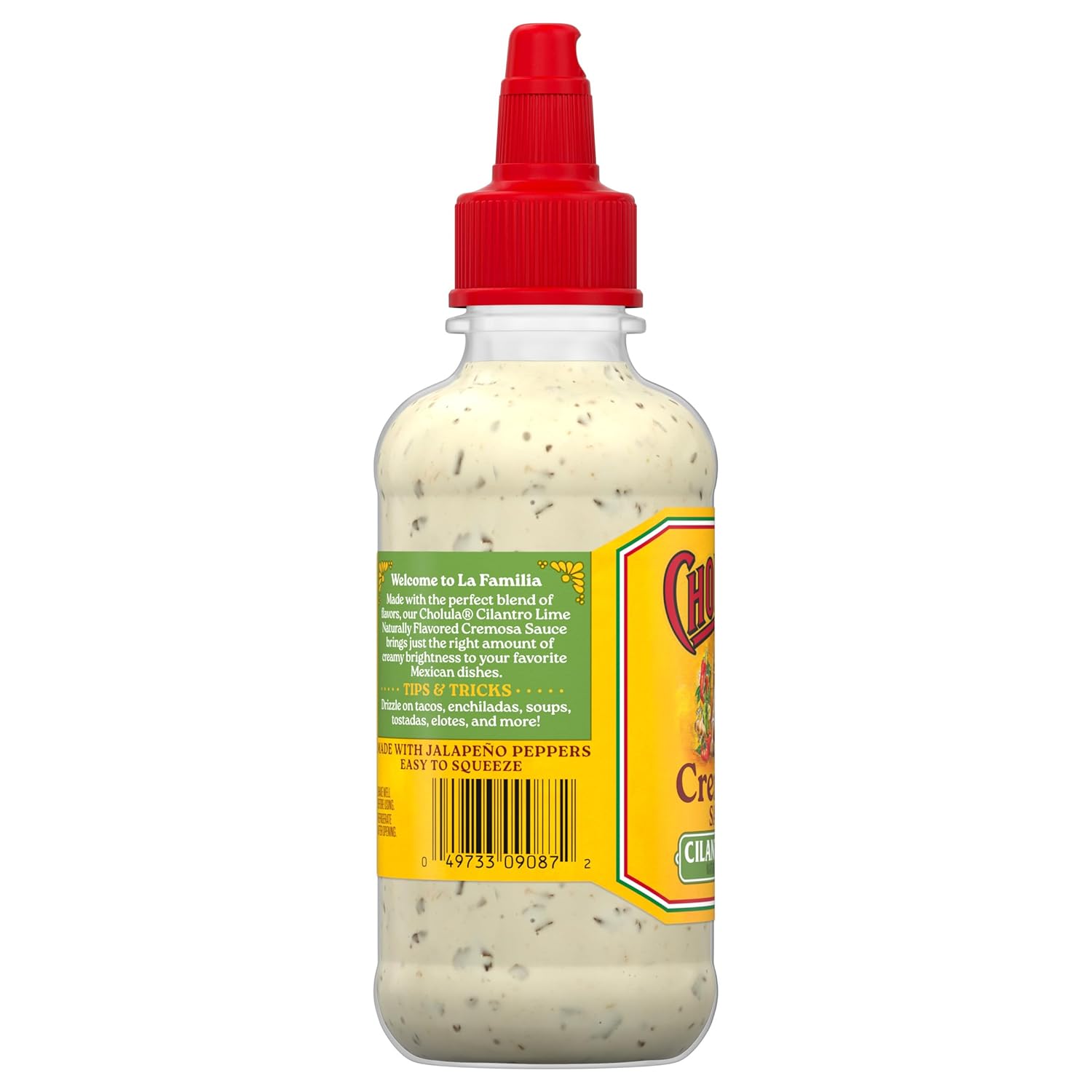 Cholula Cilantro Lime Creamy Sauce – Gentle Mild Drizzle for Family Dinners, Tostadas & Egg Dishes, Squeezable 8 fl oz