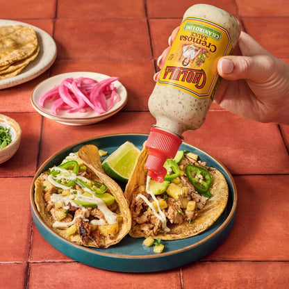 Cholula Cilantro Lime Creamy Sauce – Gentle Mild Drizzle for Family Dinners, Tostadas & Egg Dishes, Squeezable 8 fl oz