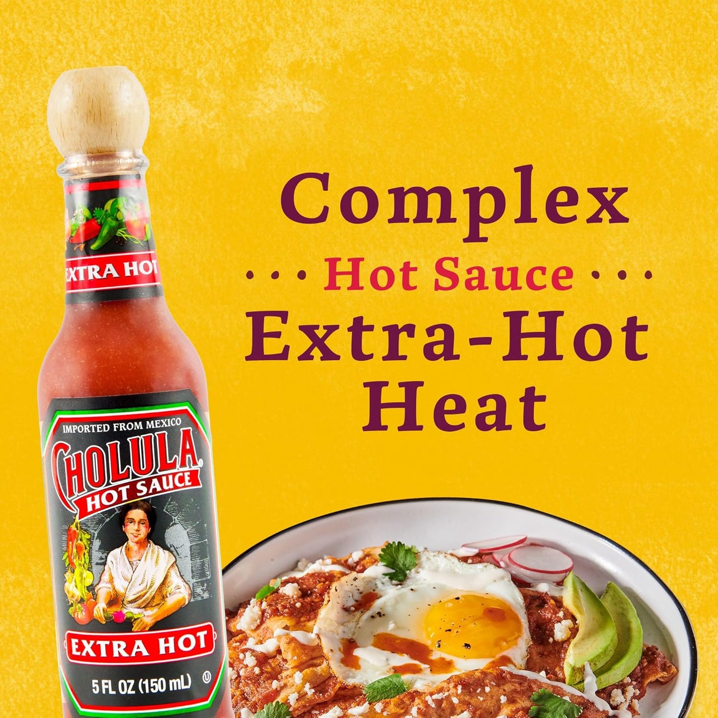 Cholula Extra Hot Mexican Hot Sauce – Understated Flavor Upgrade for Intentional Home Cooks, 5 fl oz
