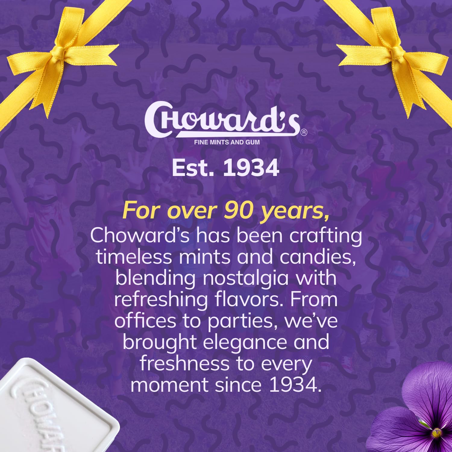 Choward's Violet Mints 6-Pack – Romantic Valentine's Day Candy Gift for Women, Aromatic Floral Sweets in Classic Packaging