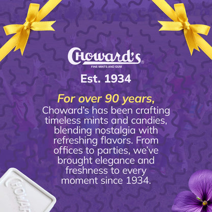 Choward's Violet Mints 6-Pack – Romantic Valentine's Day Candy Gift for Women, Aromatic Floral Sweets in Classic Packaging