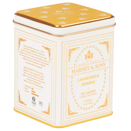 classic protective tin container that preserves aroma and re-uses as storage or decor