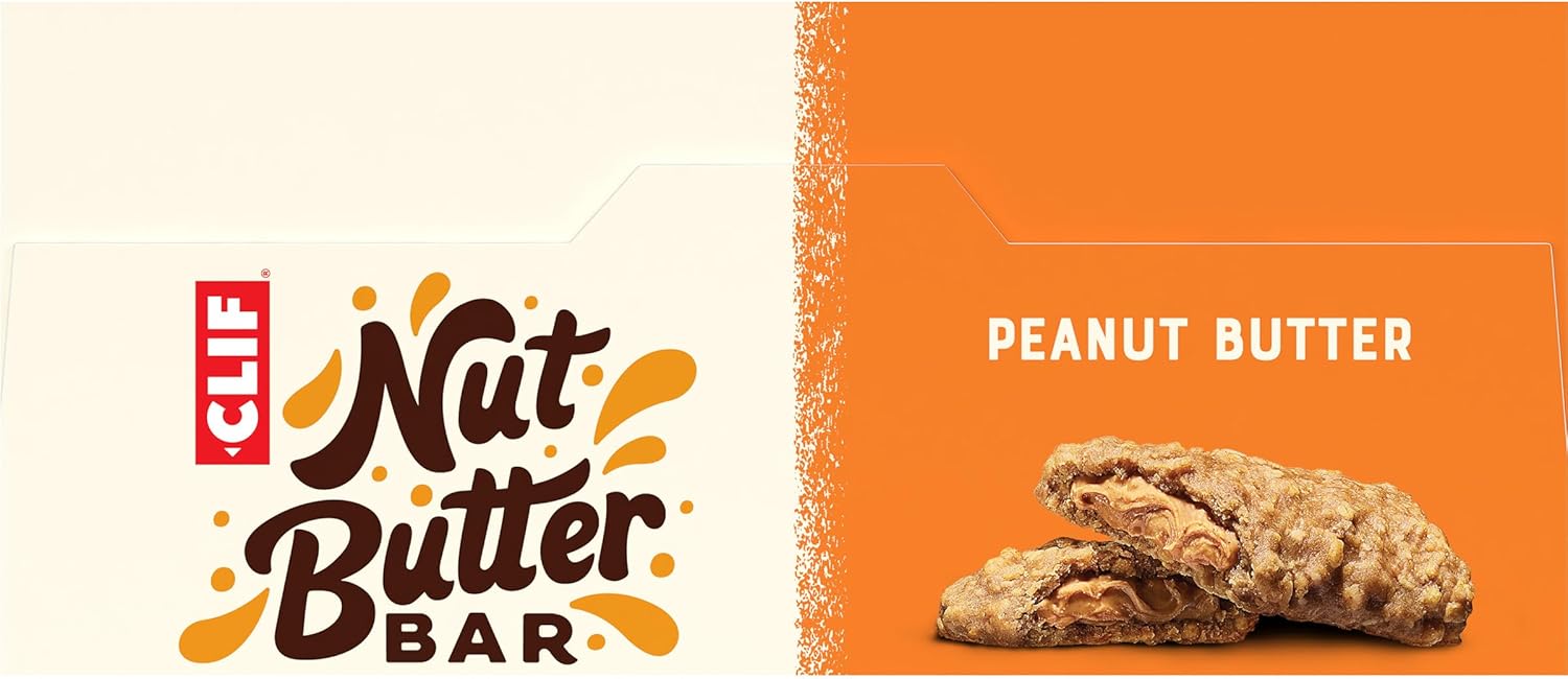 CLIF Nut Butter Bar Peanut Butter – Organic Non-GMO Snack for Low-Sugar Diets, 5-Pack