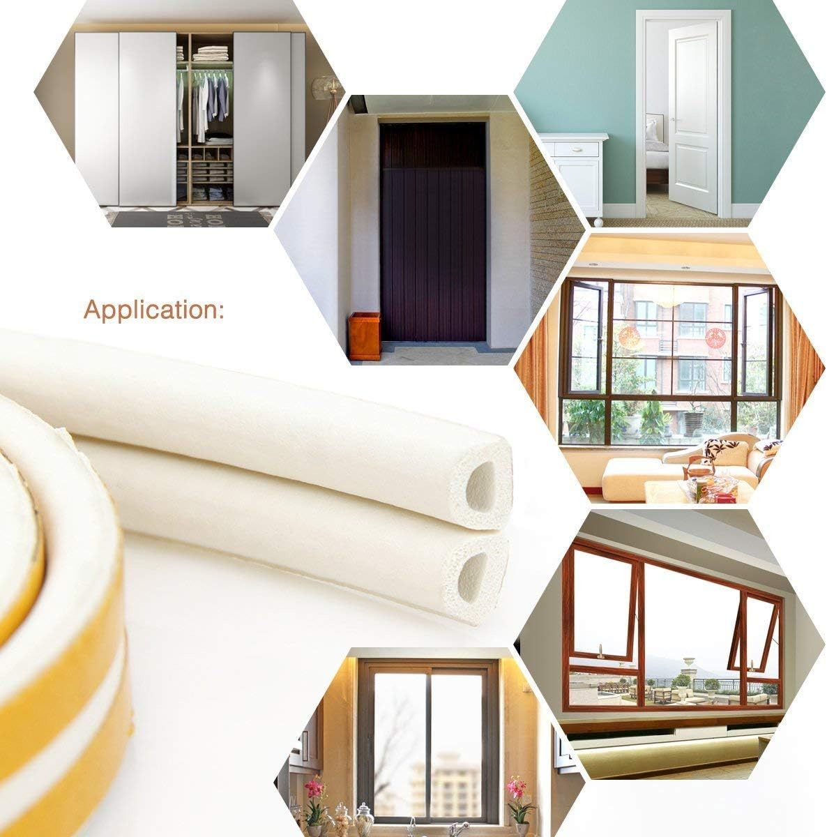 CloudBuyer Non-Toxic EPDM Window Seal for Pet-Friendly Homes, 33Ft White D-Type Door Strip With Aging-Resistant Rubber