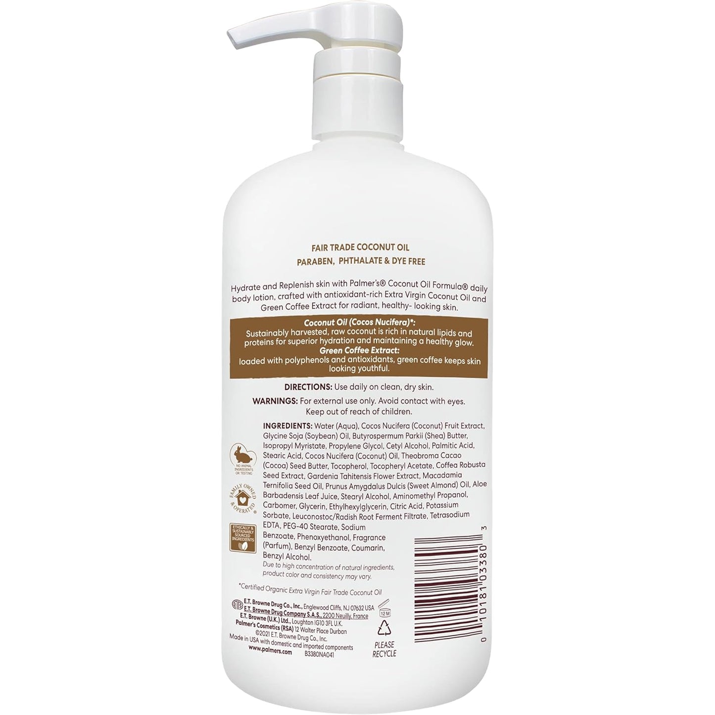 coconut oil base with green coffee extract antioxidants