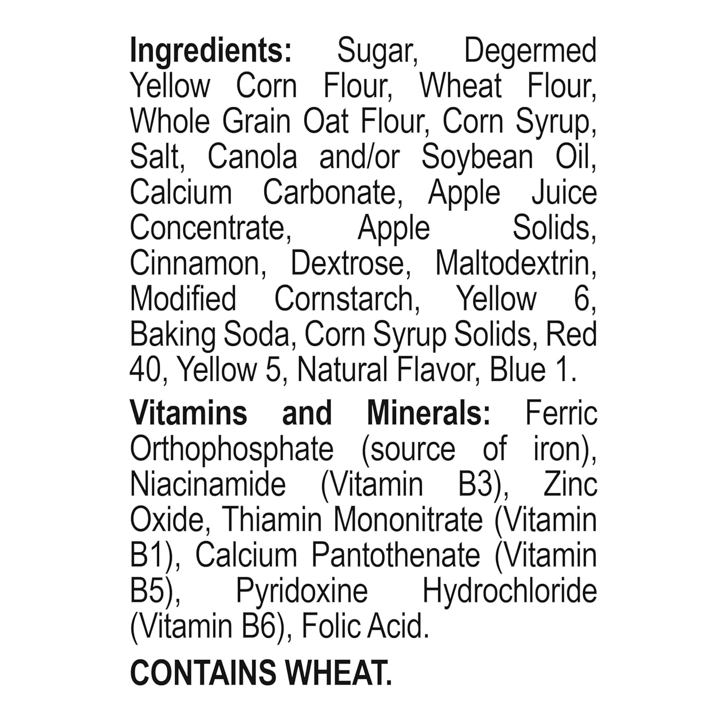 cold cereal format requiring no cooking