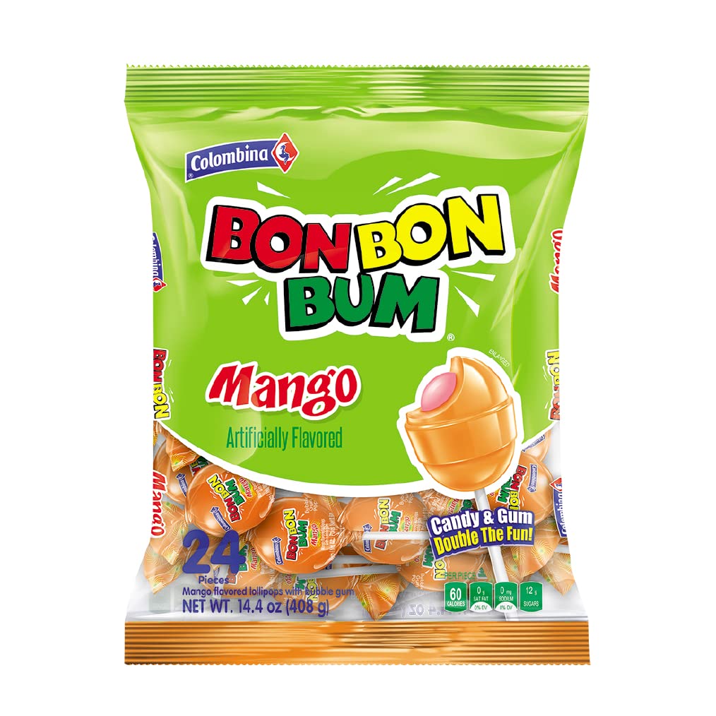 Colombina Bon Bon Bum Hard Candy – Nostalgic Tropical Lollipop Ritual for Comfort Snacking During Wellness Journaling or Yoga Cool-Down