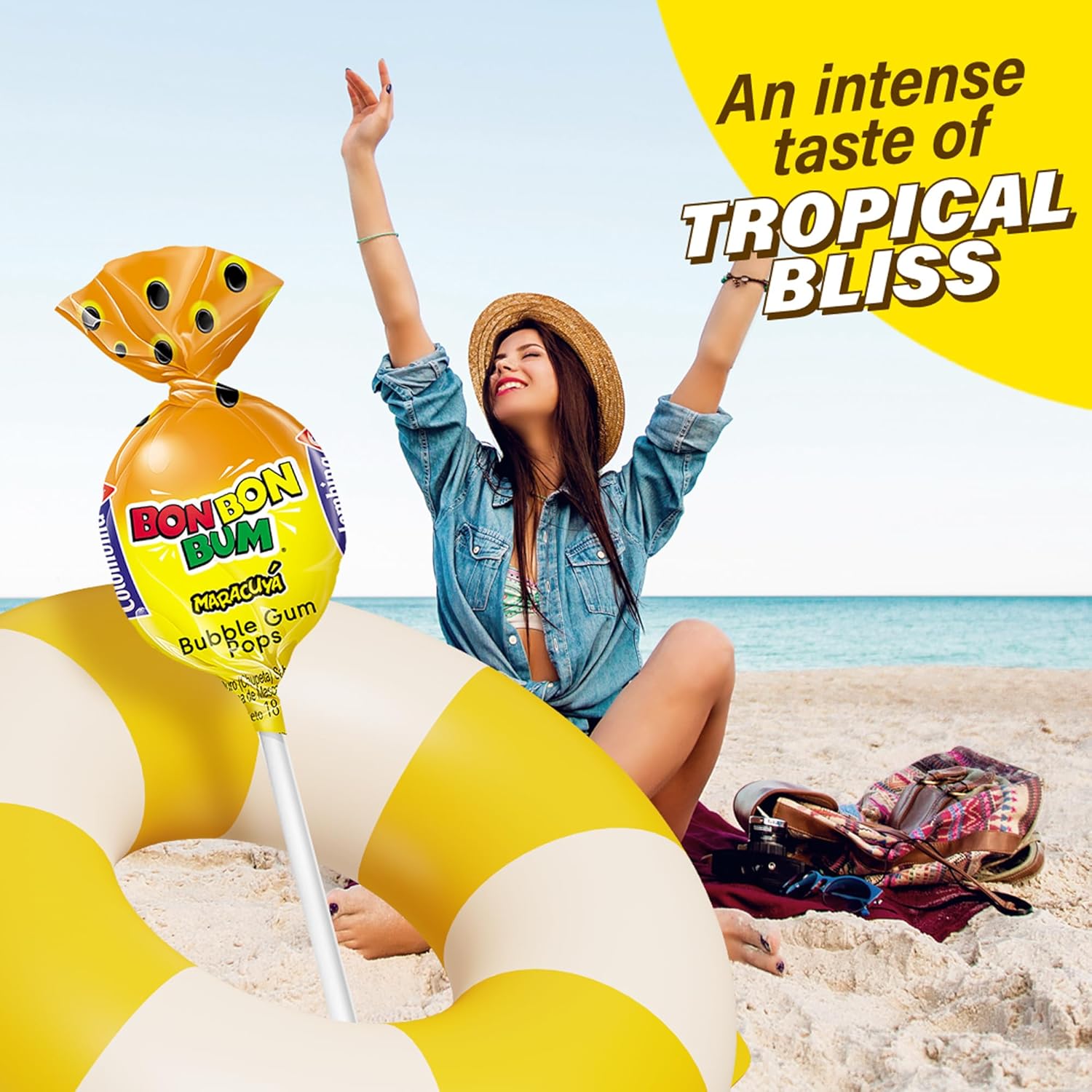 Colombina Bon Bon Bum Lollipops – Clean-Ingredient Tropical Candy for Office Desk Mindfulness Moments and Stress-Relief Treats