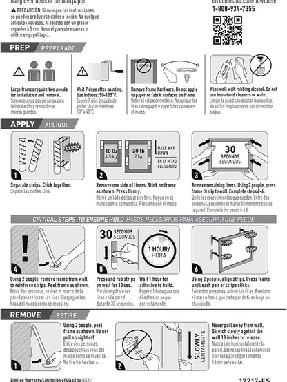 Command 20 Lb XL Heavyweight Picture Hanging Strips, Heavy Duty Adhesive Strips Engineered for Reliable Hold Without Wall Anchors or Sharp Hardware, 8 Pairs White Adhesive Strips