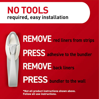Command Cord Bundlers – Pet and Kid Friendly Wire Management for Living Room and Bedroom, No-Drill Adhesive