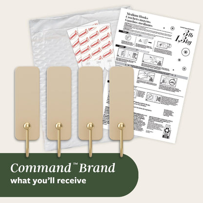 Command Medium Wire Hook Dusty Rose Stylish Wall Hooks for Hallway and Entryway, Rental-Friendly Coat and Tote Hanging
