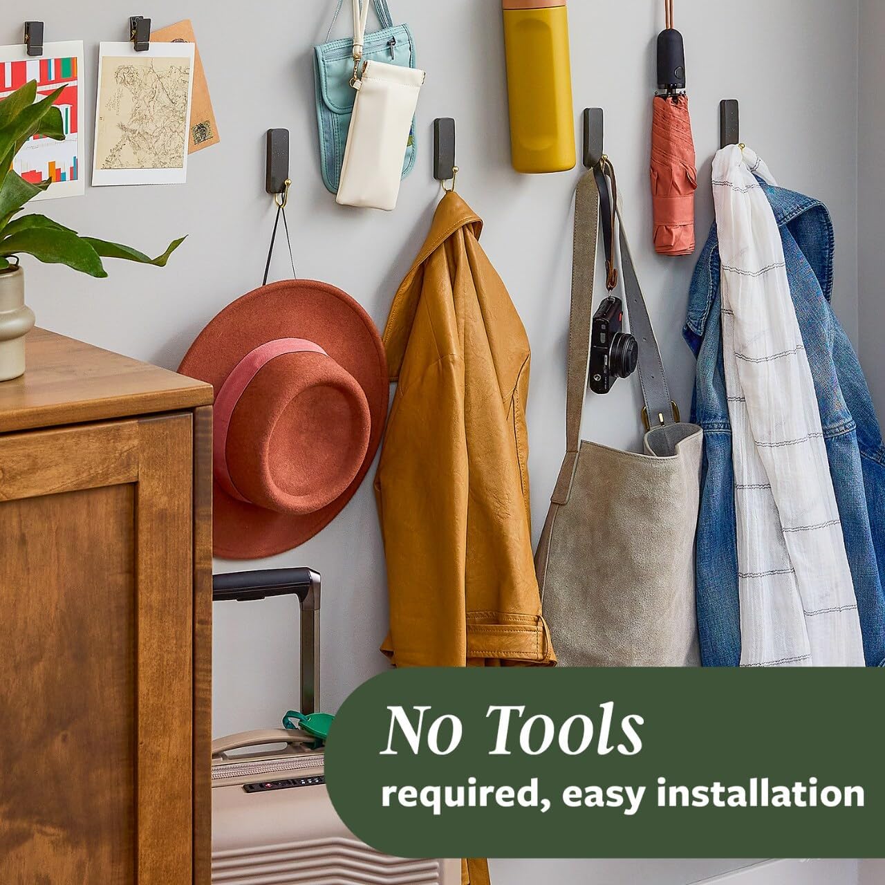 Command Medium Wire Hook Dusty Rose Stylish Wall Hooks for Hallway and Entryway, Rental-Friendly Coat and Tote Hanging