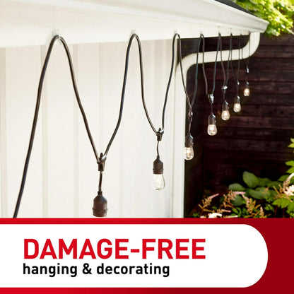 Command Outdoor Light Clips for Damage-Free Decorating Around Kids and Pets, Tool-Free Clips, Clear