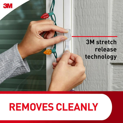 Command Outdoor Light Clips for Damage-Free Decorating Around Kids and Pets, Tool-Free Clips, Clear