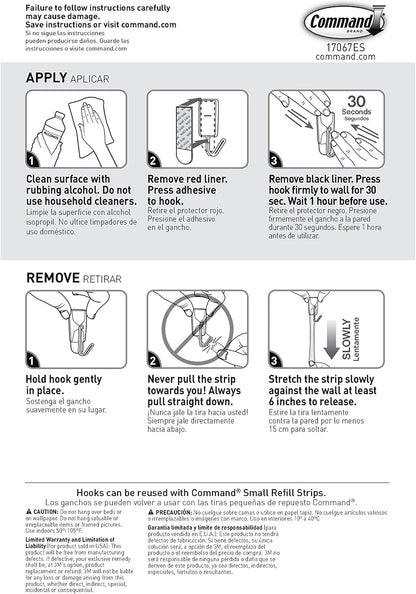 Command Small Wire Toggle Hooks for Fireplace Mantel and Entryway Styling, Reusable Adhesive Wall Hooks for Cozy Home Atmosphere