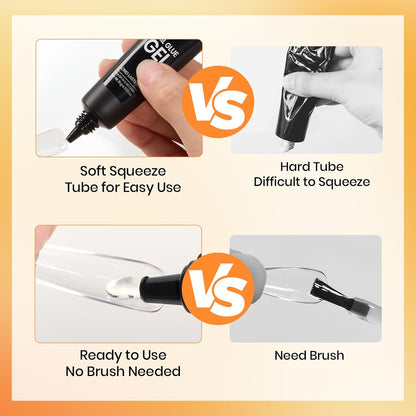 compatible nail tip variants in square, almond, and coffin shapes in short, medium, and extra short sizes
