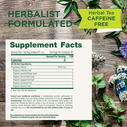 complementary herbs: passionflower, lemon balm, and peppermint for mellowing effect and taste