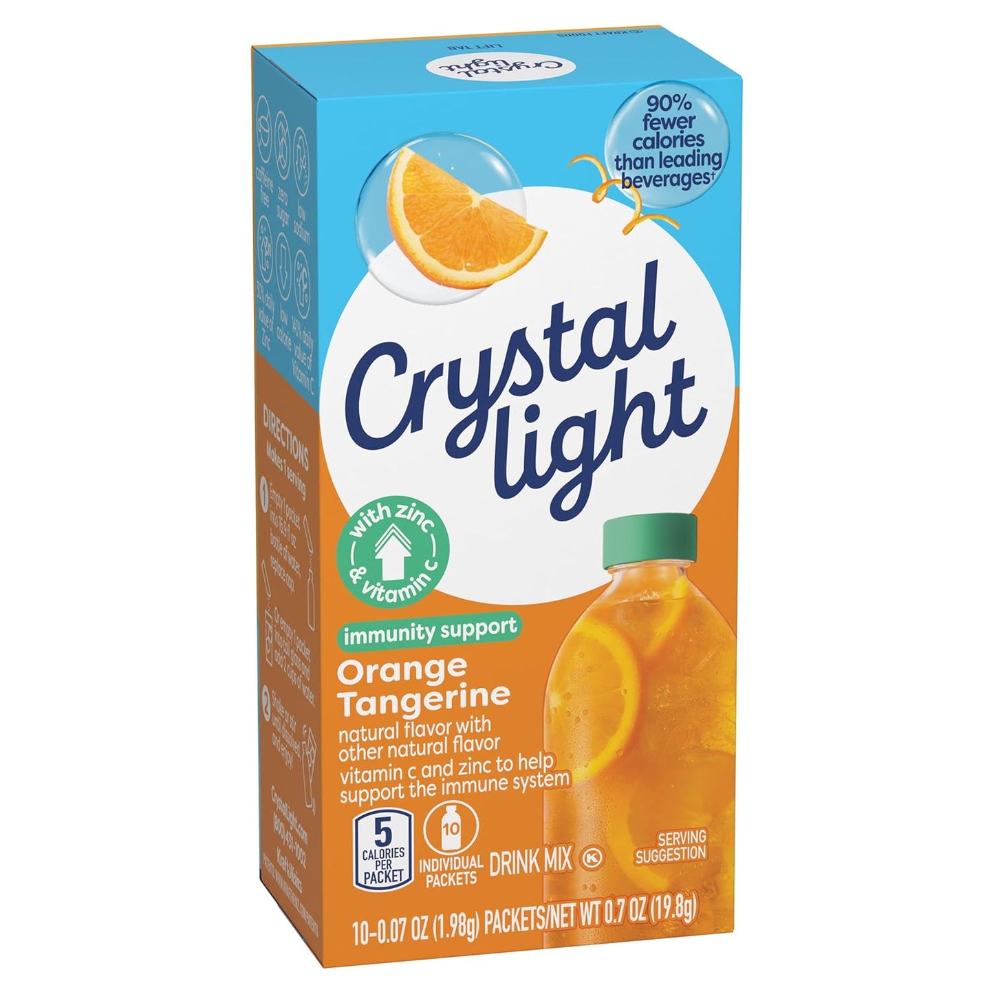 Crystal Light Immunity Support Single-Serve Packets – Road Trip Hydration for Car Cup Holders, Immune-Boosting Drink Mix for Hotel Stays