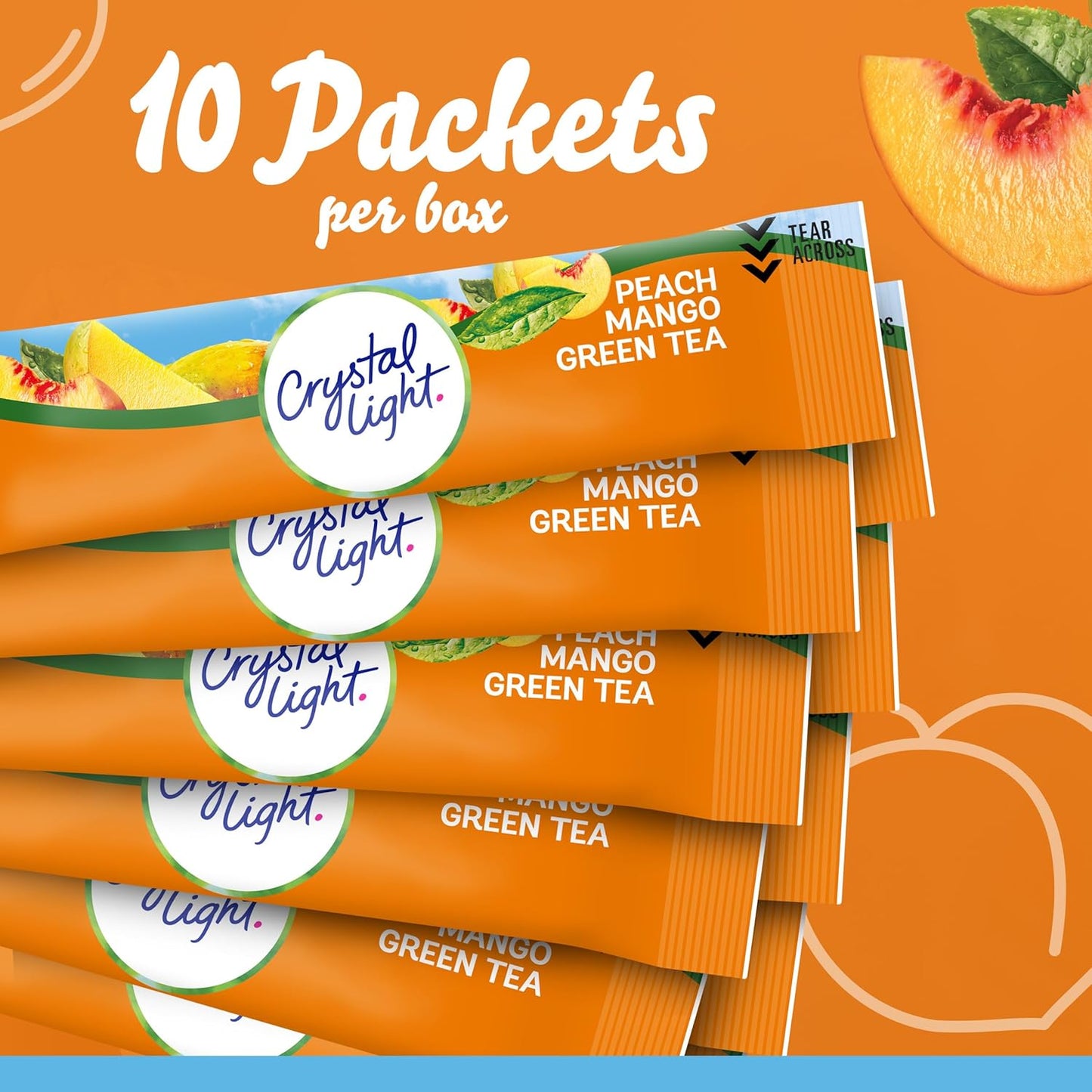 Crystal Light Peach Mango Green Tea Powdered Drink Mix – Low-Calorie Flavor Boost for Spa-Style Self-Care Evenings
