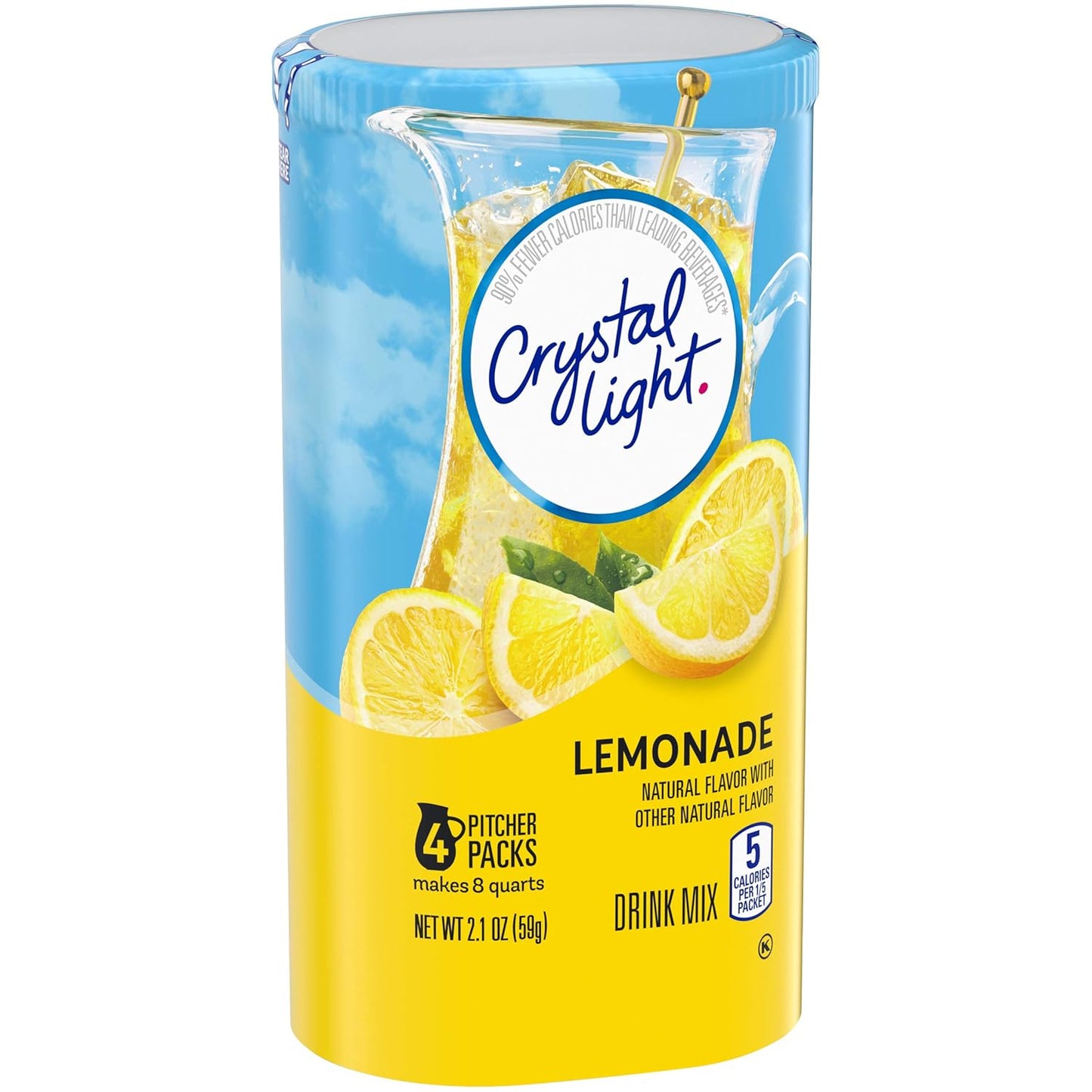 Crystal Light Sugar-Free Lemonade Drink Mix – Just-Add-Water Lemonade for Shared Office Kitchens and Study Sessions
