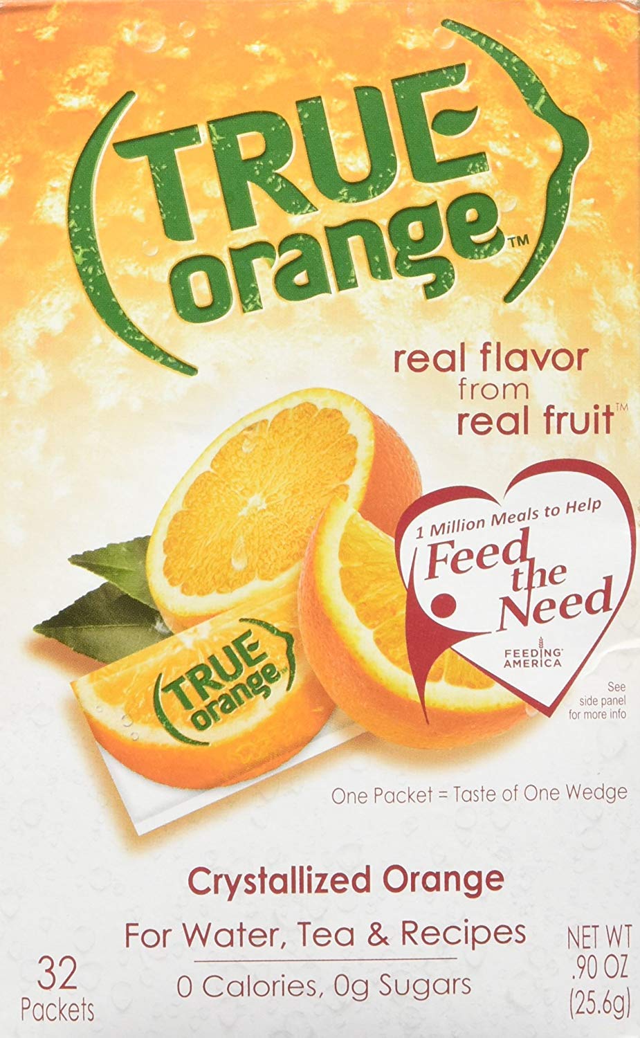 crystallized powder format in single-serve 0.90 oz sachets, 32 packets per box