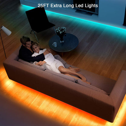 dalattin 25ft LED Light Strip for Bed Frame and Ceiling, Calming Color Changing Mood Lighting for Sleep