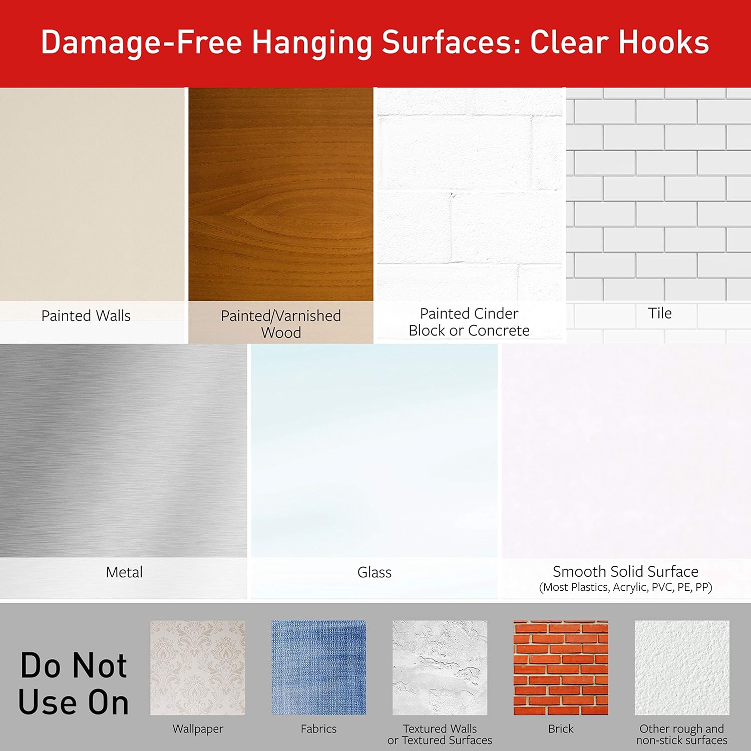 damage-free removal leaving no holes, marks, or sticky residue