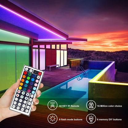 DAYBETTER 16.4ft RGB LED Strip – Simple Single-Color Mood Light for Uncluttered Living Room Aesthetic
