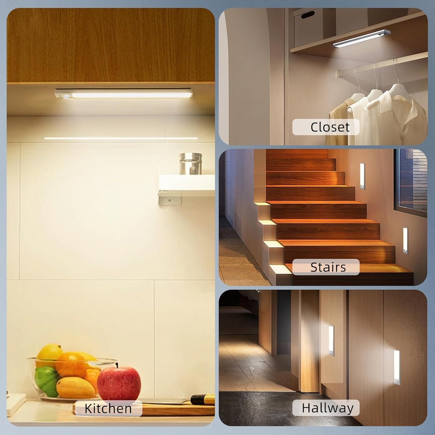 DAYBETTER LED Motion Activated Bar Lights – Smoke-Free, Cool-Touch Night Lighting for Pet-Safe Homes, 4-Pack