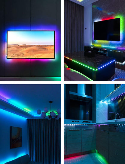 Daymeet RGBICW LED Strip Lights – Designer-Grade Bedroom Ambiance, Dimmable Smart Decor for Dorm & Studio