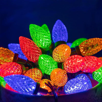 Dazzle Bright C9 Holiday Lights – Housewarming Gift for New Homeowners, Indoor/Outdoor 66 ft Set