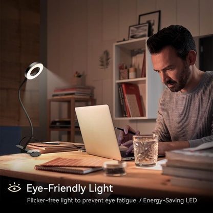 Decorative LED Desk Light – Versatile Clamp Lamp for Bedroom Nightstand and Living Room Accent