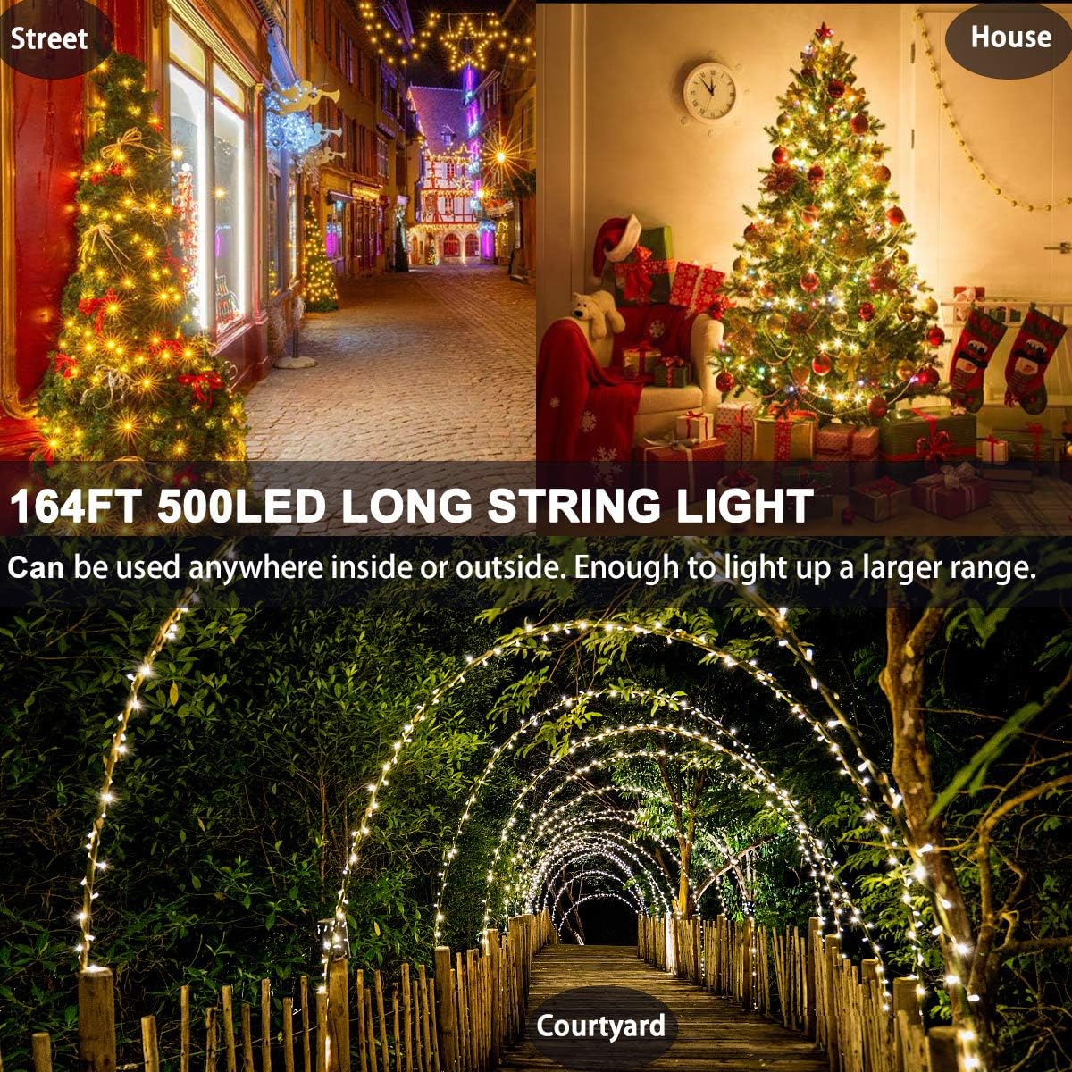Decute 500LED Copper Wire Fairy Lights – Romantic Valentine's Day & Anniversary Gift, Warm White Dimmable Glow
