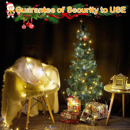 Decute Cool-Touch Domed LED String Lights – No Heat No Fire Risk Indoor Decor, 105FT UL588 Certified Warm White Fairy Lights