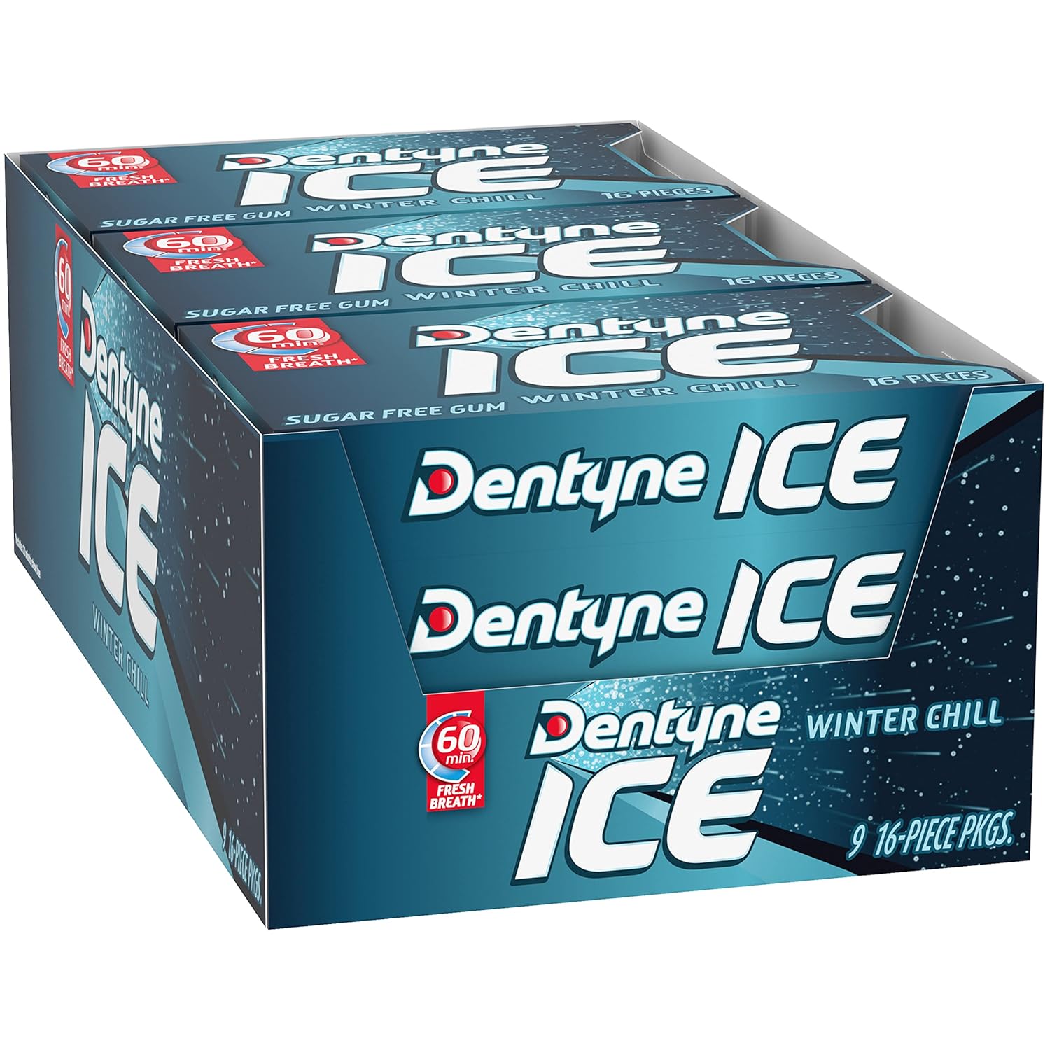 Dentyne Ice Winter Chill Sugar-Free Chewing Gum – 144-Piece Office Supply for Shared Breakrooms and Cubicle Stashes