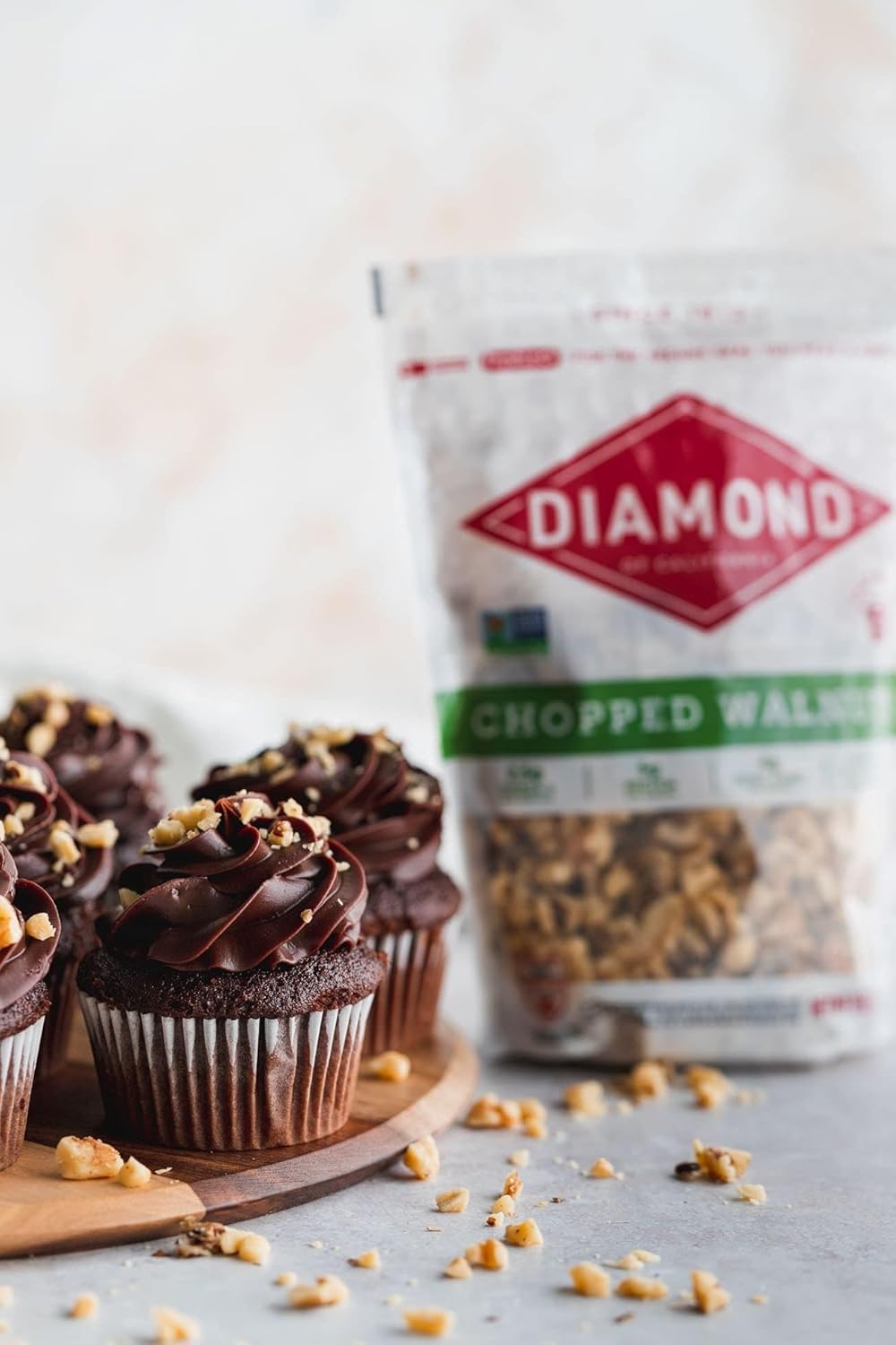 Diamond of California Chopped Walnuts – No-Salt, No-Sugar Nut Pieces for School Snack Packs