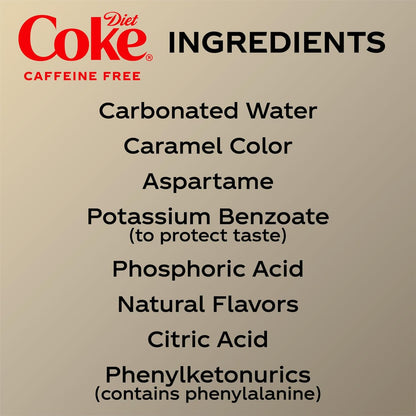 Diet Coke Caffeine Free Soft Drink 16.9 fl oz, 6 Pack – Durable Carbonated Cola for Road Trip Refreshment and Travel Day Hydration