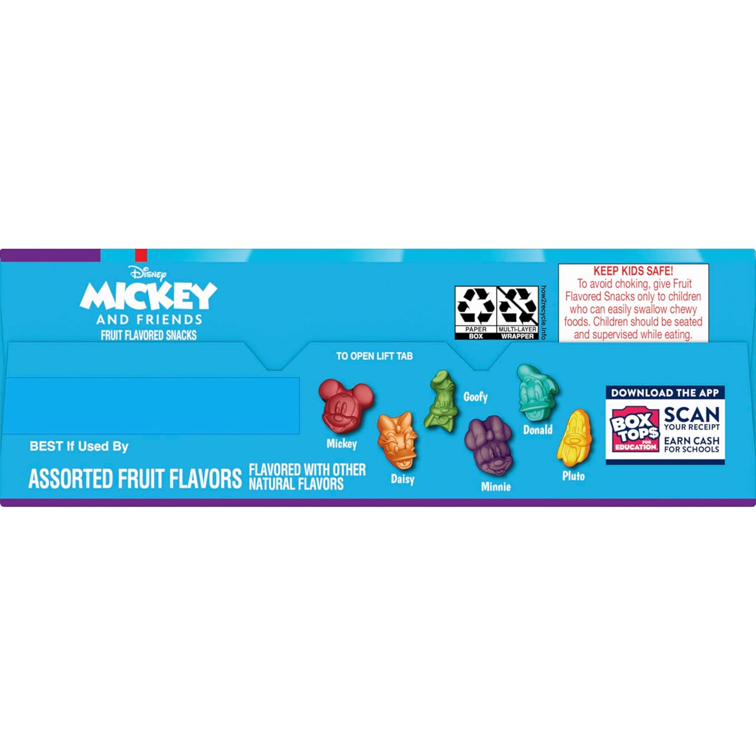 Disney Mickey and Friends Shaped Fruit Snacks, 22 Individually Wrapped Pouches for Kids Lunchboxes and After School, No Artificial Dyes