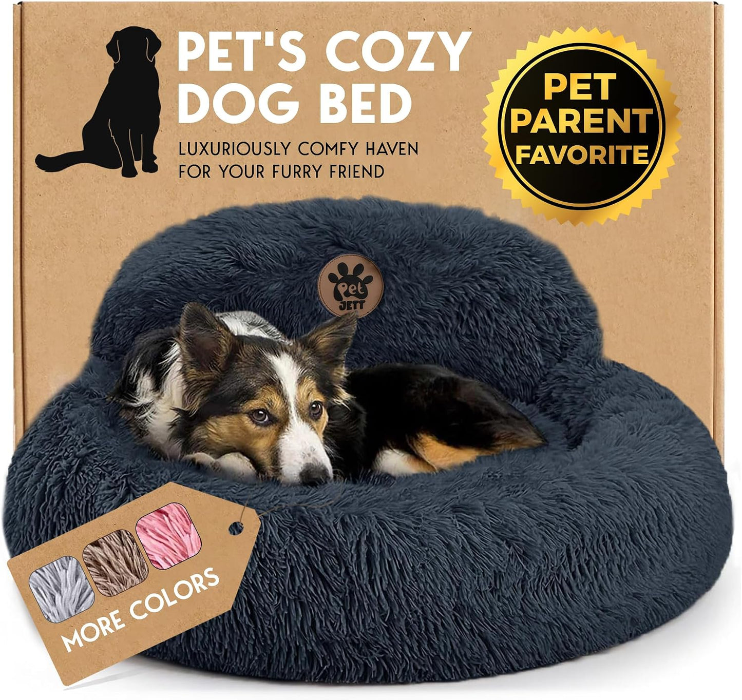 donut round shape with 8-inch raised rim for burrowing and head support
