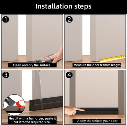 Door Draft Stopper – Cut-to-Fit Weather Stripping in Neutral White for a Less-Is-More Home