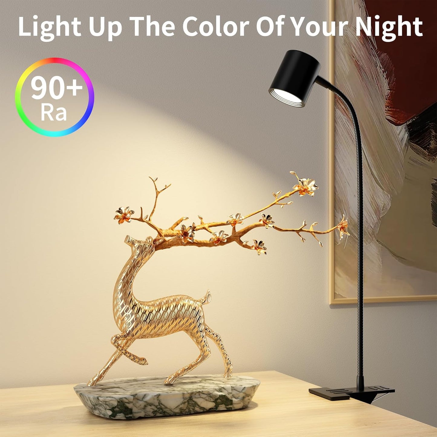 Dott Arts Book Light – Modern Bedside Accent for Headboards and Nightstands, 360° Gooseneck
