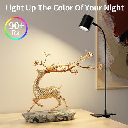 Dott Arts Book Light – Modern Bedside Accent for Headboards and Nightstands, 360° Gooseneck