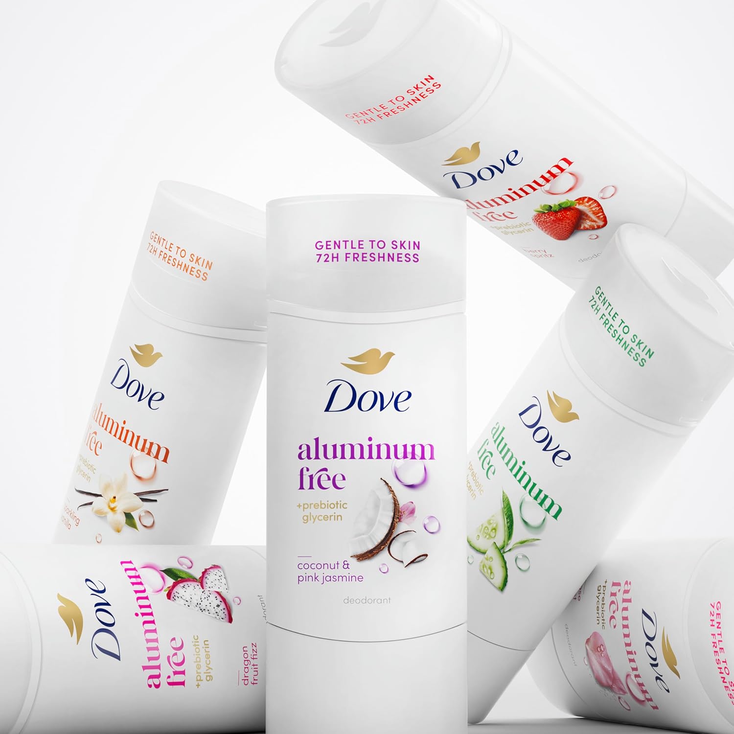 Dove Aluminum Free Deodorant Stick Cucumber & Green Tea – Neutral Toned Clear Stick for Intentional Skin Care Routines 2.4 oz